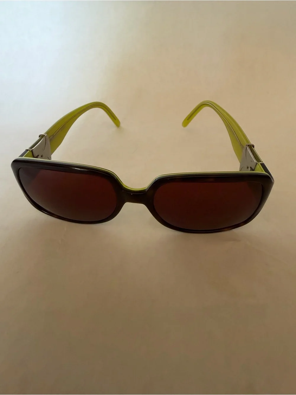 Women's Green Frame Sunglasses with Brown Lenses